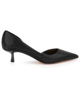 Black | Teegan Pointed Toe Kitten Heel Pumps