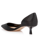 Black | Teegan Pointed Toe Kitten Heel Pumps