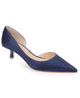 Navy | Teegan Pointed Toe Kitten Heel Pumps