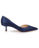 Navy | Teegan Pointed Toe Kitten Heel Pumps
