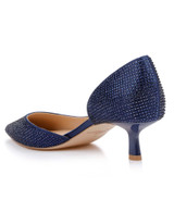 Navy | Teegan Pointed Toe Kitten Heel Pumps