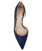 Navy | Teegan Pointed Toe Kitten Heel Pumps