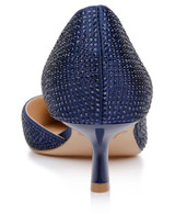 Navy | Teegan Pointed Toe Kitten Heel Pumps