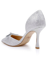 Silver Textile | Terresa D'Orsay Stiletto Pumps