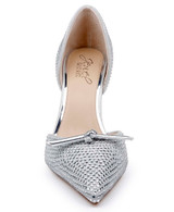 Silver Textile | Terresa D'Orsay Stiletto Pumps