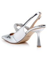 Silver Disco | Tierney Braided Slingback Pumps