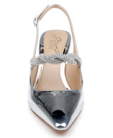 Silver Disco | Tierney Braided Slingback Pumps