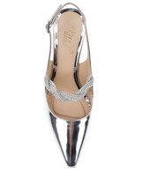 Silver Disco | Tierney Braided Slingback Pumps