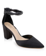 Black | Tinsley Pointed Toe Block Heel Pumps