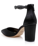 Black | Tinsley Pointed Toe Block Heel Pumps