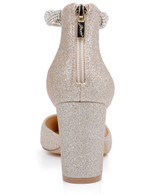 Gold Glitter | Tinsley Pointed Toe Block Heel Pumps