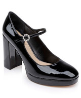 Black Patent | Trisha Mary Jane Platform Pumps in Patent Leather