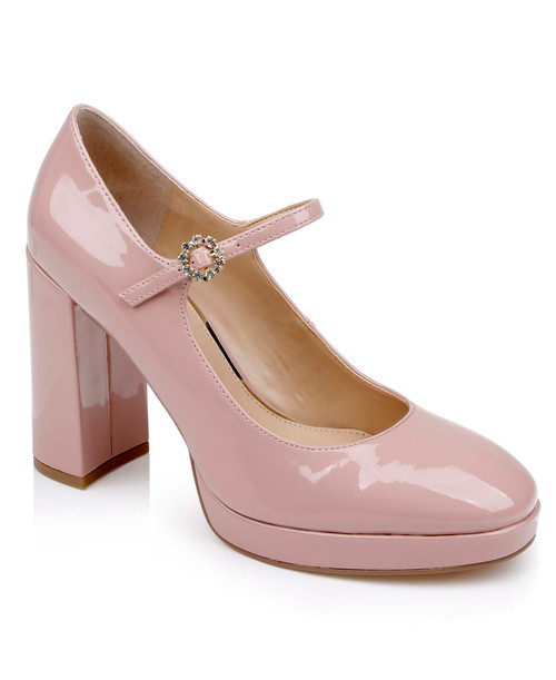 Blush Patent | Trisha Mary Jane Platform Pumps in Patent Leather
