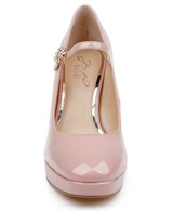 Blush Patent | Trisha Mary Jane Platform Pumps in Patent Leather