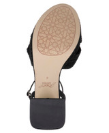 Black Fabric | Tyler Ribbed Open Toe Block Heels