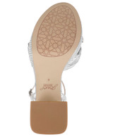 Silver Fabric | Tyler Ribbed Open Toe Block Heels