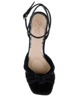 Black Fabric | True Ribbed Peep Toe Kitten Heels Top