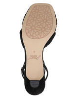 Black Fabric | True Ribbed Peep Toe Kitten Heels Sole