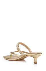 Gold Metallic | Nadya Kitten Heel Thong Sandals Back Side