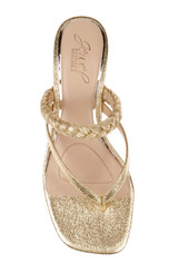 Gold Metallic | Nadya Kitten Heel Thong Sandals Top