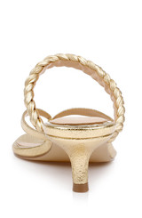 Gold Metallic | Nadya Kitten Heel Thong Sandals Back