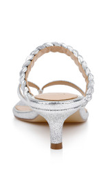 Silver Metallic | Nadya Kitten Heel Thong Sandals Back