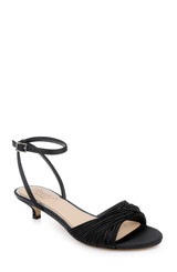 Black | Nance Kitten Heel Sandals Front Side