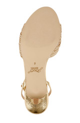 Gold Textile | Nance Kitten Heel Sandals Sole