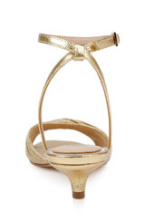 Gold Textile | Nance Kitten Heel Sandals Back