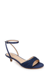 Navy | Nance Kitten Heel Sandals Front Side