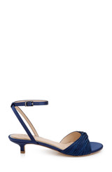 Navy | Nance Kitten Heel Sandals Side