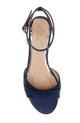 Navy | Nance Kitten Heel Sandals Top
