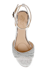 Silver Textile | Nance Kitten Heel Sandals Top