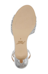 Silver Textile | Nance Kitten Heel Sandals Sole