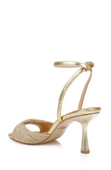 Gold Textile | Nannette Ankle Strap Sandals Back Side