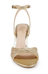 Gold Textile | Nannette Ankle Strap Sandals Front