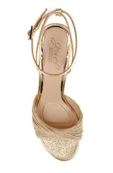 Gold Textile | Nannette Ankle Strap Sandals Top