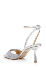 Silver Textile | Nannette Ankle Strap Sandals Back Side