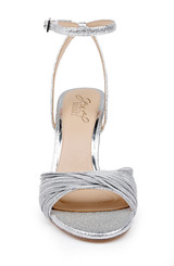 Silver Textile | Nannette Ankle Strap Sandals Front