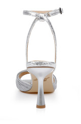 Silver Textile | Nannette Ankle Strap Sandals Back