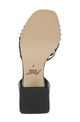 Black Leather | Nariah Cage Block Heel Sandals Sole