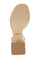 Gold Leather | Nariah Cage Block Heel Sandals Sole