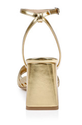 Gold Leather | Nariah Cage Block Heel Sandals Back