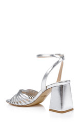 Silver Leather | Nariah Cage Block Heel Sandals Back Side