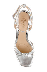 Silver Leather | Nariah Cage Block Heel Sandals Top