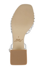 Silver Leather | Nariah Cage Block Heel Sandals Sole