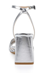 Silver Leather | Nariah Cage Block Heel Sandals Back