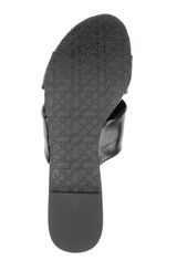 Black Leather | Nicolet Flat Slide Sandals Sole