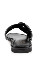 Black Leather | Nicolet Flat Slide Sandals Back