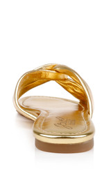 Gold Leather | Nicolet Flat Slide Sandals Back